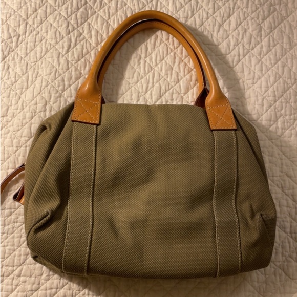 Dooney & Bourke Olive Satchel with Tan Leather Trim - Picture 2 of 8